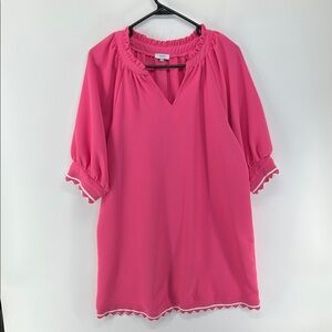 Voy Pink Scallop Dress | Medium